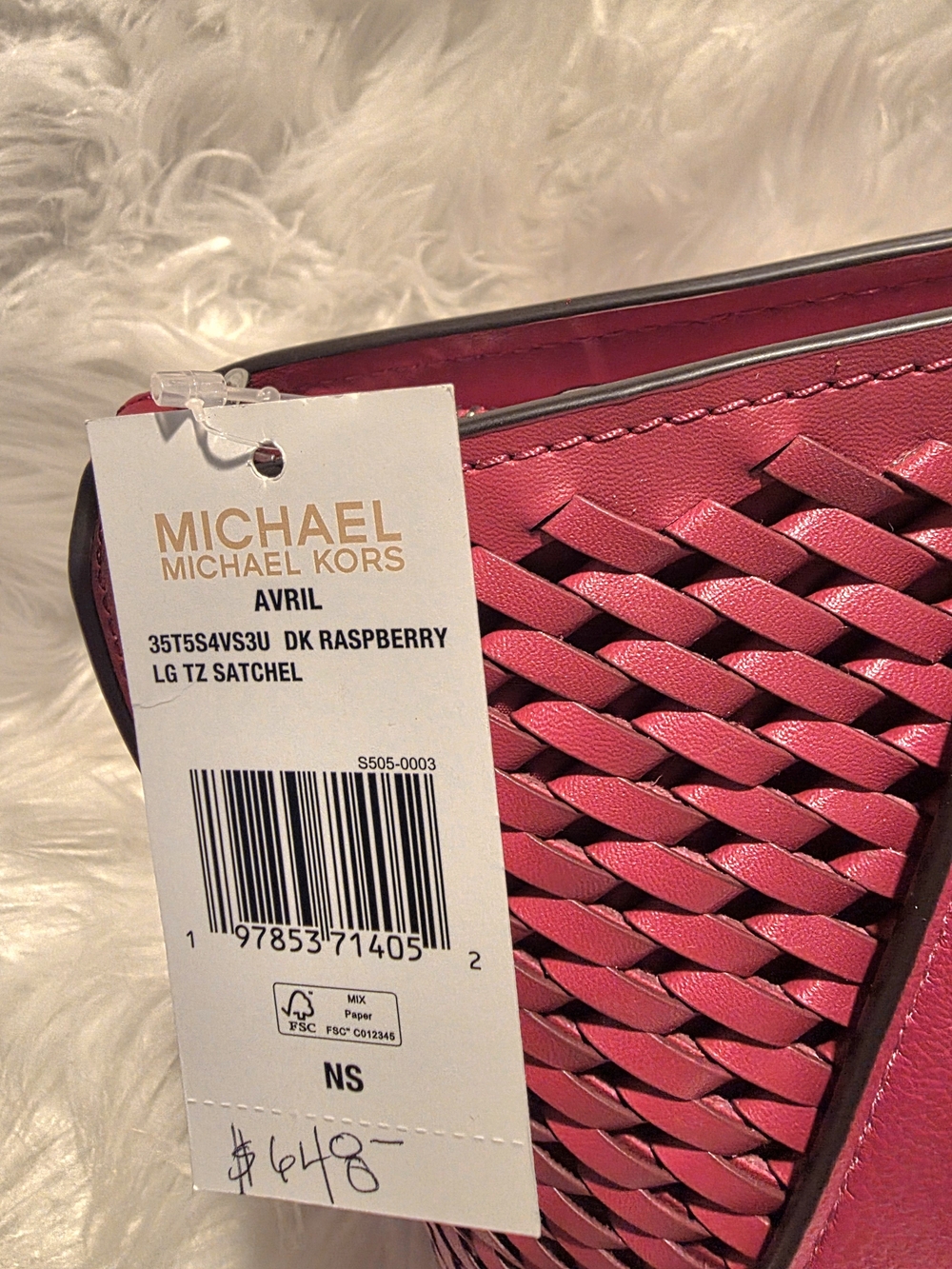Michael Michael Kors Avril Large Raspberry Satchel Bag & Matching Wallet NWT - Picture 4 of 17